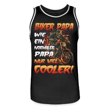 Biker Papa - Motorradfahrer - Biker - Männer Basketball-Trikot - Schwarz/Weiß - Vorne - AI Model Male 185 dark (185cm)