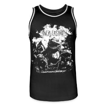 Gruselige Horror Monster Echsen Friedhof Halloween - Männer Basketball-Trikot - Schwarz/Weiß - Vorne - AI Model Male 185 dark (185cm)