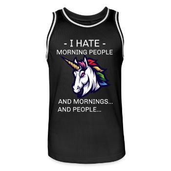 Bad Unicorn Horse - I hate people - Männer Basketball-Trikot - Schwarz/Weiß - Vorne - AI Model Male 185 dark (185cm)