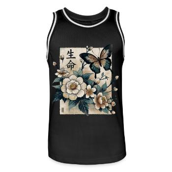 Beautiful Life - Men's Basketball Jersey - black/white - Front - AI Model Male 185 dark (185cm)