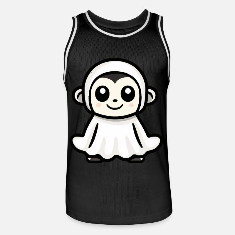 Monkey Halloween Comic Ghost - Men's Basketball Jersey - black/white