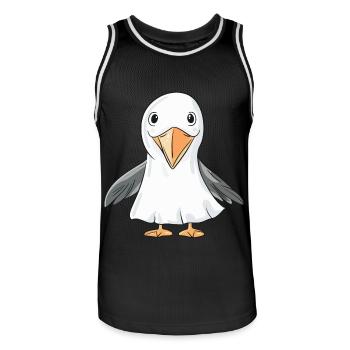 Pelican Bird Halloween Funny Ghost - Men's Basketball Jersey - black/white - Front - AI Model Male 185 dark (185cm)