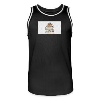 Natürlich Sixpack Kühlschrank Spruch - Männer Basketball-Trikot - Schwarz/Weiß - Vorne - AI Model Male 185 dark (185cm)
