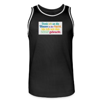 Bunte Nachtgedanken Schlafzitat - Männer Basketball-Trikot - Schwarz/Weiß - Vorne - AI Model Male 185 dark (185cm)