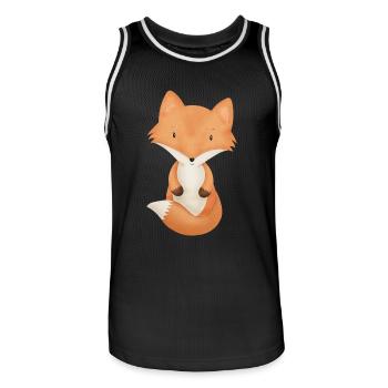 Fuchs - Männer Basketball-Trikot - Schwarz/Weiß - Vorne - AI Model Male 185 dark (185cm)
