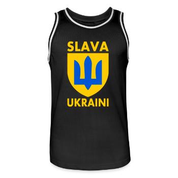 Slava ukraini - Men's Basketball Jersey - black/white - Front - AI Model Male 185 dark (185cm)