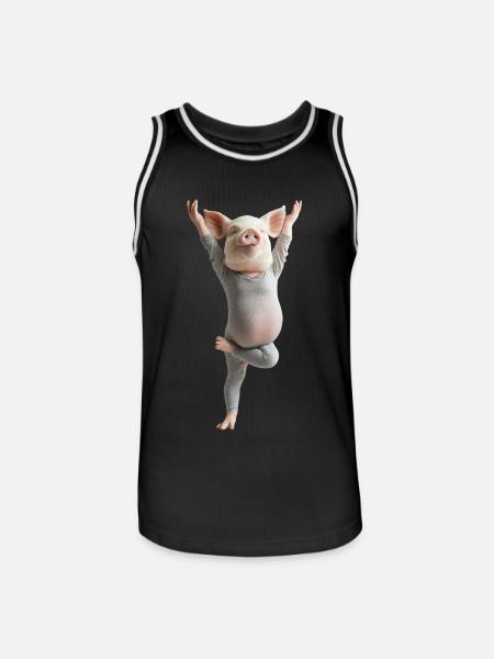 Schwein - Männer Basketball-Trikot - Schwarz/Weiß