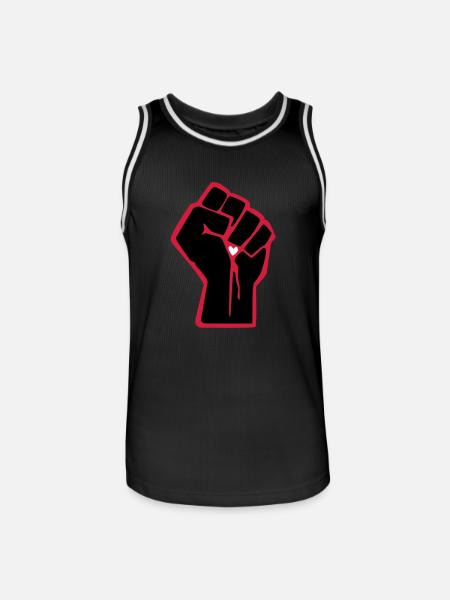 Faust mit Herz - Männer Basketball-Trikot - Schwarz/Weiß