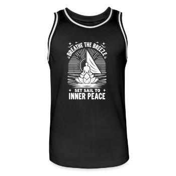 Segeln Yoga The Breeze Inner Peace - Männer Basketball-Trikot - Schwarz/Weiß - Vorne - AI Model Male 185 dark (185cm)