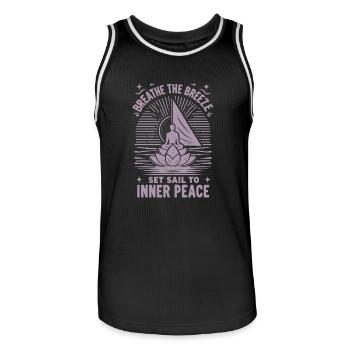 Sailing Yoga The Breeze Inner Peace - Men's Basketball Jersey - black/white - Front - AI Model Male 185 dark (185cm)