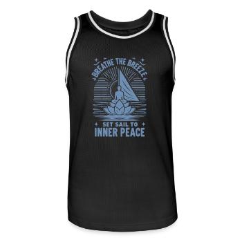 Segeln Yoga Durchatmen The Breeze Inner Peace - Männer Basketball-Trikot - Schwarz/Weiß - Vorne - AI Model Male 185 dark (185cm)