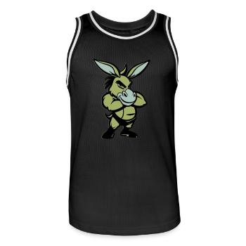 Bande dessinée de l’âne - Maillot de basket Homme - noir/blanc - Devant - AI Model Male 185 dark (185cm)
