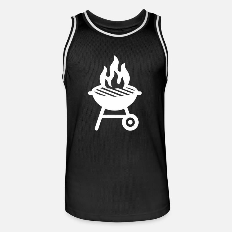 Grill Symbol - Männer Basketball-Trikot - Schwarz/Weiß