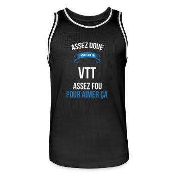 VTT assez doué fou homme - Maillot de basket Homme - noir/blanc - Devant - AI Model Male 185 dark (185cm)