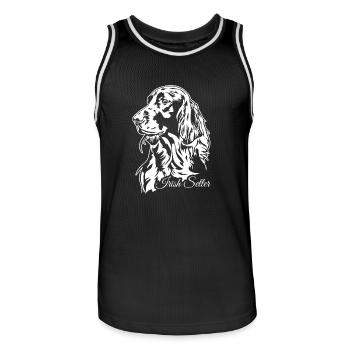 Irish Setter Hunting Dog Hunting Dogs Dogs Wilsigns - Men's Basketball Jersey - black/white - Front - AI Model Male 185 dark (185cm)