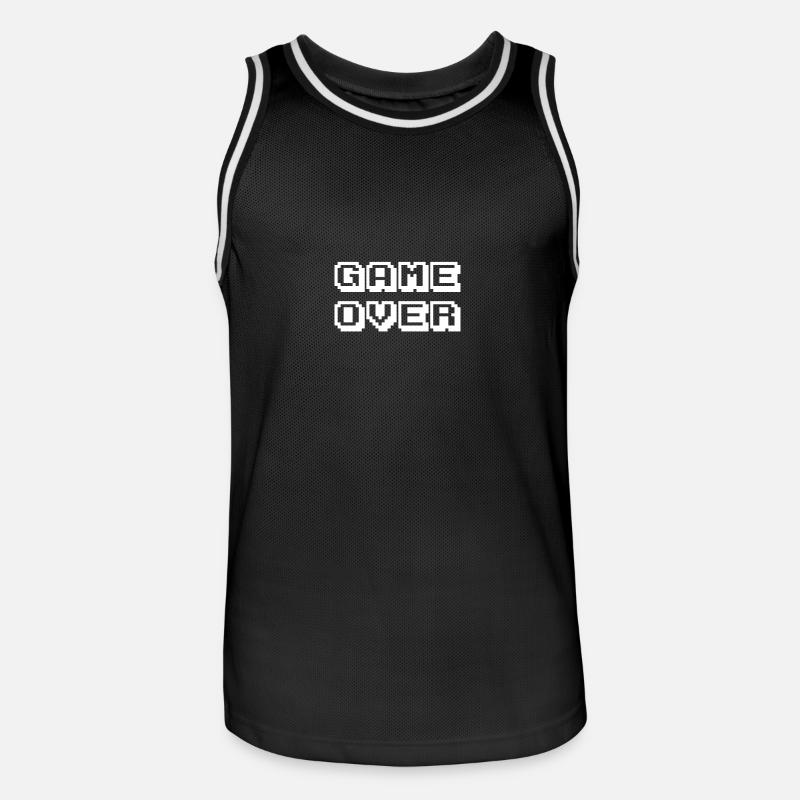Jeu d'arcade sur blanc - Maillot de basket Homme - noir/blanc