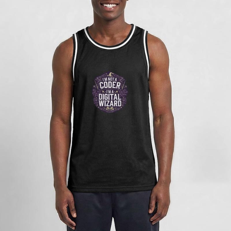 Je ne suis pas un codeur, je suis un programmeur assistant numérique Maillot de basket Homme