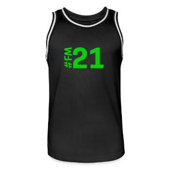 FM21-KARTON - Männer Basketball-Trikot - Schwarz/Weiß - Vorne - AI Model Male 185 dark (185cm)