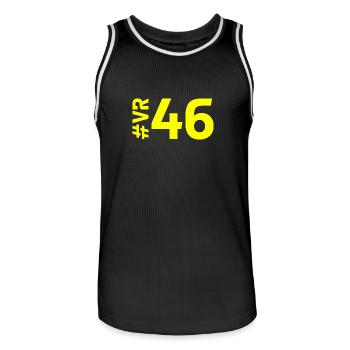VR46 - Maillot de basket Homme - noir/blanc - Devant - AI Model Male 185 dark (185cm)