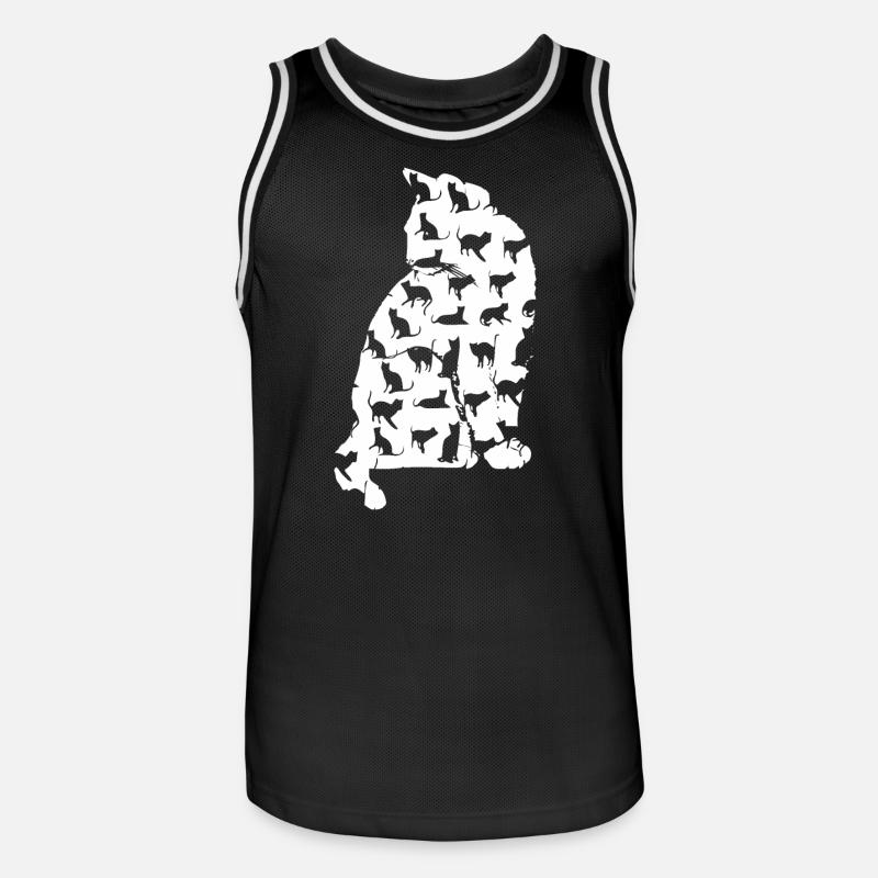 chat chat chat chat chat chatte minette chatte chatte minette - Maillot de basket Homme - noir/blanc
