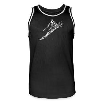 Ski - Männer Basketball-Trikot - Schwarz/Weiß - Vorne - AI Model Male 185 dark (185cm)