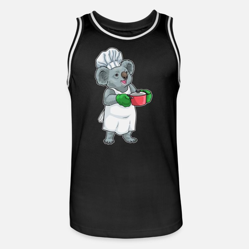 Cuisson en marmite de koala - Maillot de basket Homme - noir/blanc