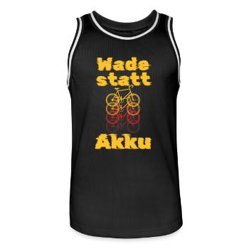 Wade statt Akku lustiger Spruch Fahrradfahrer - Männer Basketball-Trikot - Schwarz/Weiß - Vorne - AI Model Male 185 dark (185cm)