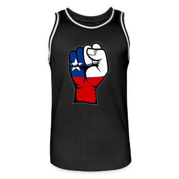 Chile Flag Fist Hand Symbol - Men's Basketball Jersey - black/white - Front - AI Model Male 185 dark (185cm)
