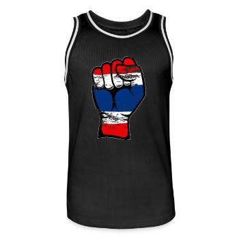 Icône de main de poing du drapeau de la Thaïlande utilisée - Maillot de basket Homme - noir/blanc - Devant - AI Model Male 185 dark (185cm)