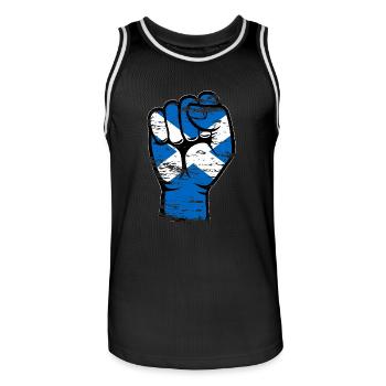 Schottland Flagge Faust Hand Symbol - Männer Basketball-Trikot - Schwarz/Weiß - Vorne - AI Model Male 185 dark (185cm)