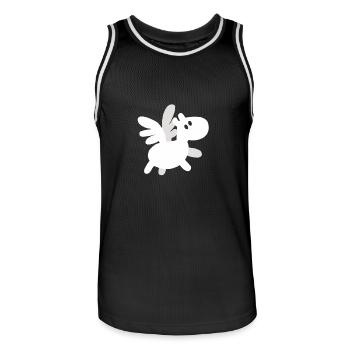 Baby Pegasus - Männer Basketball-Trikot - Schwarz/Weiß - Vorne - AI Model Male 185 dark (185cm)