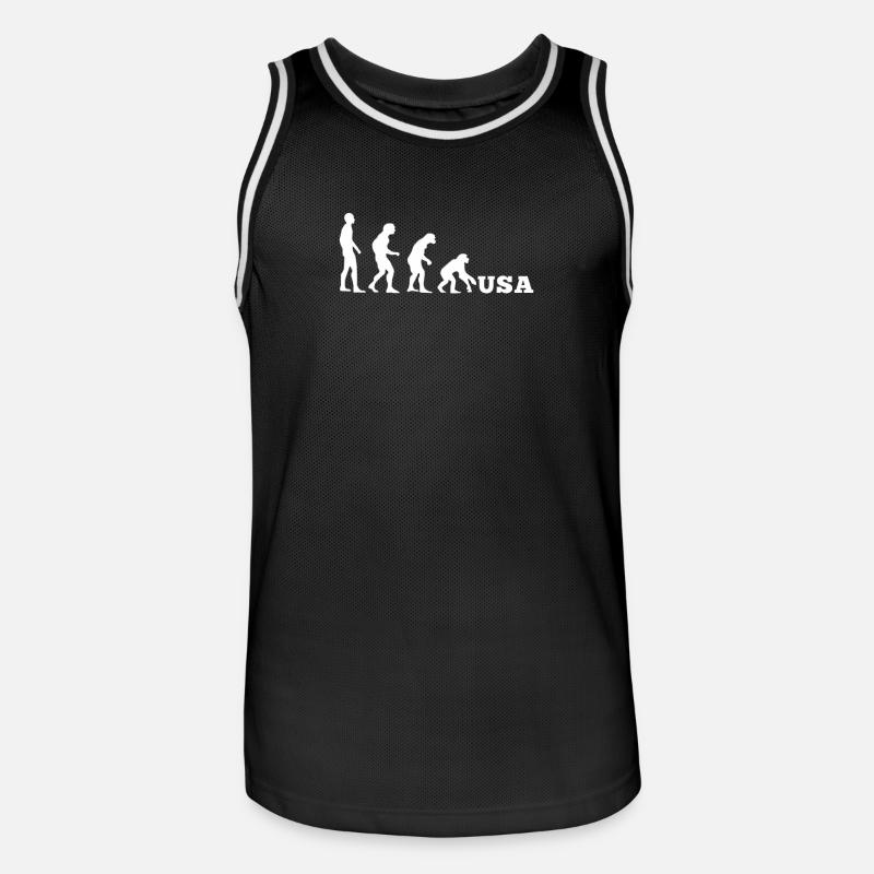 États-Unis Evolution à l’envers - Maillot de basket Homme - noir/blanc
