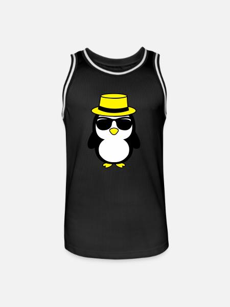cool_pinguin_02 - Männer Basketball-Trikot - Schwarz/Weiß