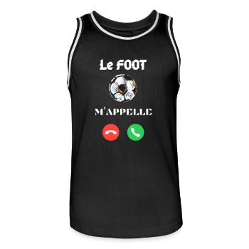Le Foot m'appelle - J'aime le Foot - Maillot de basket Homme - noir/blanc - Devant - AI Model Male 185 dark (185cm)