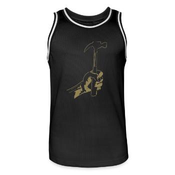 Zimmerer Hammer Silhouette Minimalist - Men's Basketball Jersey - black/white - Front - AI Model Male 185 dark (185cm)