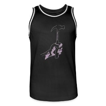 Zimmerer Hammer Silhouette Minimalist - Men's Basketball Jersey - black/white - Front - AI Model Male 185 dark (185cm)