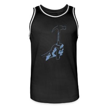 Zimmerer Hammer Silhouette Minimalist - Men's Basketball Jersey - black/white - Front - AI Model Male 185 dark (185cm)