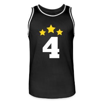 4 Jahre Stern - Geschenk zum 4. Jahrestag - Männer Basketball-Trikot - Schwarz/Weiß - Vorne - AI Model Male 185 dark (185cm)
