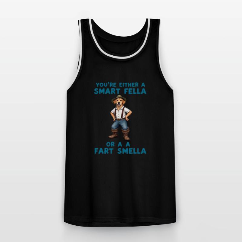 Du bist entweder ein schlauer Kerl oder ein Furzgeruch Männer Basketball-Trikot