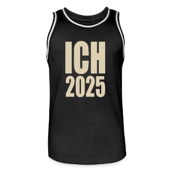 Ich 2025 - Männer Basketball-Trikot - Schwarz/Weiß - Vorne - AI Model Male 185 dark (185cm)