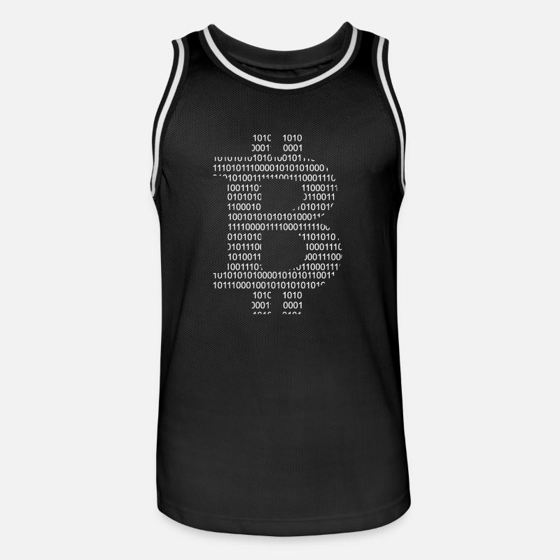 Bitcoin binary logo - Men's Basketball Jersey - black/white