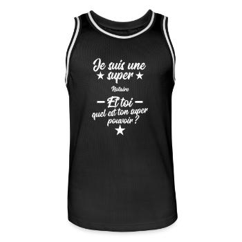 Je suis une super Notaire cadeau - Maillot de basket Homme - noir/blanc - Devant - AI Model Male 185 dark (185cm)