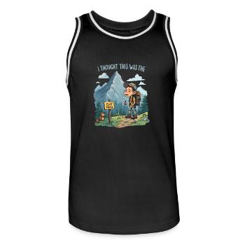 Je pensais que c’était le FLAT TRAIL - Randonnée en montagne - Maillot de basket Homme - noir/blanc - Devant - AI Model Male 185 dark (185cm)