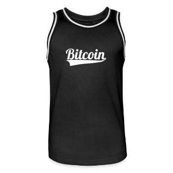 Bitcoin Schriftzug - Männer Basketball-Trikot - Schwarz/Weiß - Vorne - AI Model Male 185 dark (185cm)