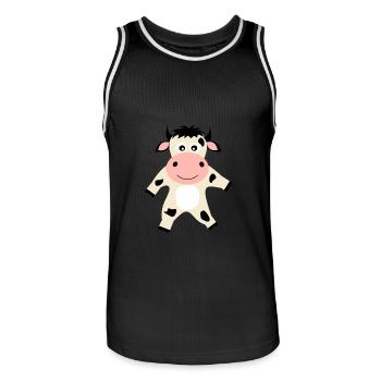 Vache Fermier Fermier Cadeaux Drôles - Maillot de basket Homme - noir/blanc - Devant - AI Model Male 185 dark (185cm)