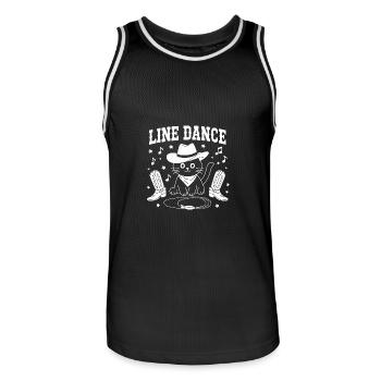 J’adore mon chat et la danse en ligne - Maillot de basket Homme - noir/blanc - Devant - AI Model Male 185 dark (185cm)