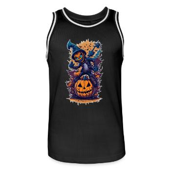 Halloween Pumpkin Monster - Men's Basketball Jersey - black/white - Front - AI Model Male 185 dark (185cm)