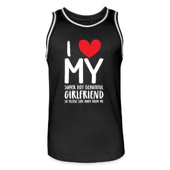 Ich Liebe Meine Freundin Paare Freund Geschenkidee - Männer Basketball-Trikot - Schwarz/Weiß - Vorne - AI Model Male 185 dark (185cm)