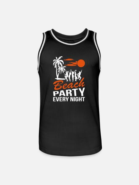Beach Party Night - Männer Basketball-Trikot - Schwarz/Weiß