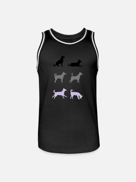 Sechs Hunde - Männer Basketball-Trikot - Schwarz/Weiß